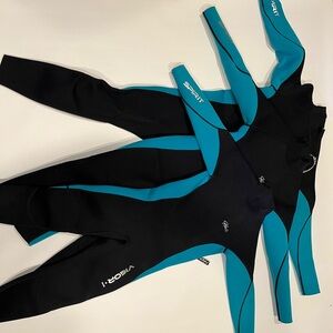 Spirit Men’s Black & Teal Full-Length Swim Rash Guard